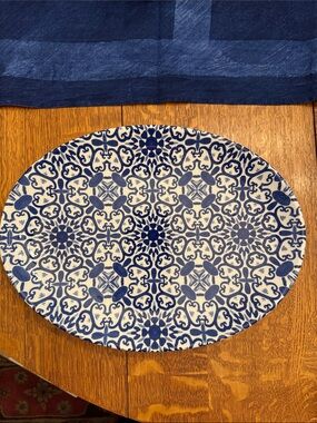 Blue and White Decorative Serving Platter